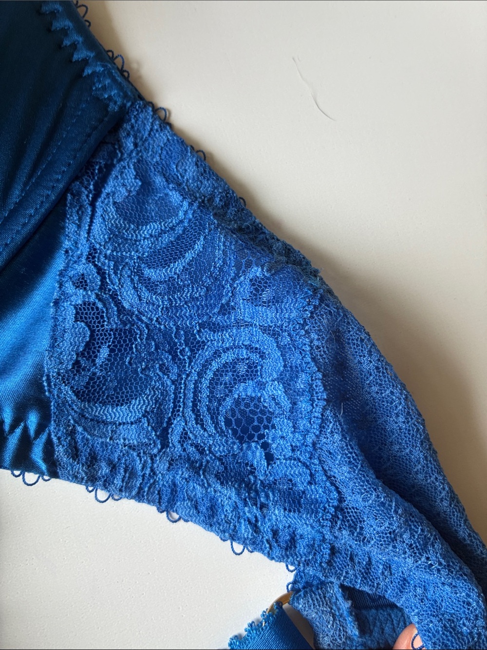 Stella McCartney Blue Satin Lace Push-Up Bra - Picture 8 of 9